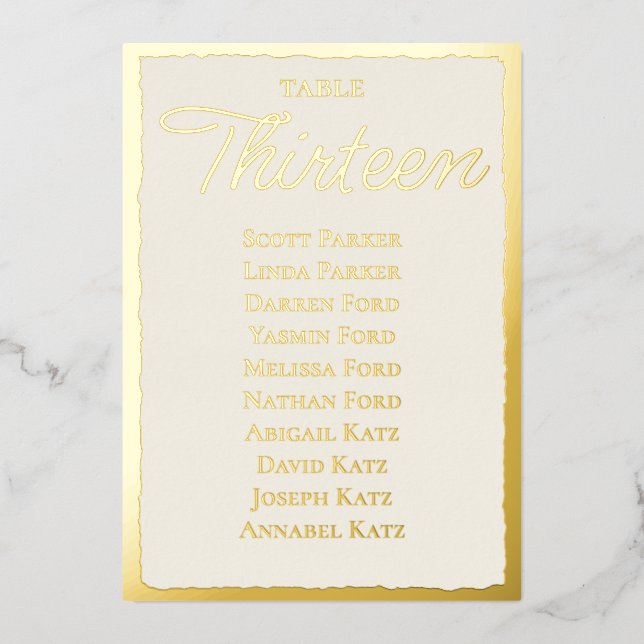 Tarjeta Festiva Con Relieve Metalizado Luxe Gold Bold Edge Ecru Boda (Anverso)