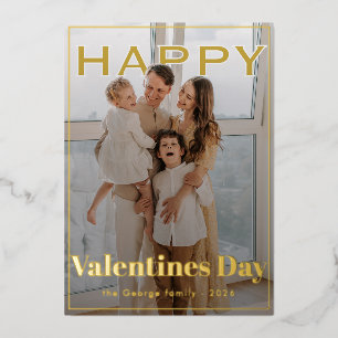 Tarjeta Festiva Con Relieve Metalizado Magia de San Valentín Modern PhotoPop