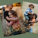 Tarjeta Festiva Con Relieve Metalizado Magnífica tipografía de moda MERRY CHRISTMAS Foto<br><div class="desc">***Elegante y moderno Fotos ACTUALMENTE FELICES FERIALES DE NAVIDAD** ________________________ esta plantilla de diseño es totalmente editable / personalizable por el cliente - haga clic en personalizar botón adicional si desea mover, agregar, eliminar o hacer cambios significativos en el diseño _____________________________________________________________ *si tiene alguna pregunta sobre DISEÑO o necesita más...</div>