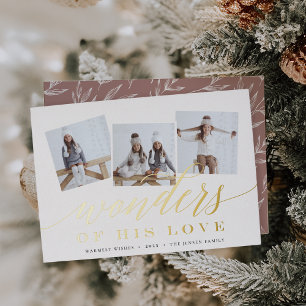 Tarjeta Festiva Con Relieve Metalizado Maravillas de su amor   COLLAGE DE FOTOS