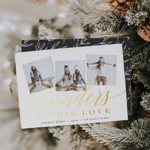 Tarjeta Festiva Con Relieve Metalizado Maravillas de su amor   COLLAGE DE FOTOS
