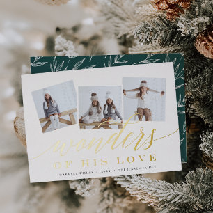 Tarjeta Festiva Con Relieve Metalizado Maravillas de su amor Fotocolage