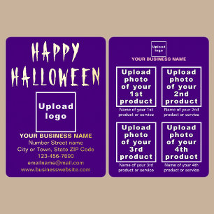 Tarjeta Festiva Con Relieve Metalizado Marca Purple Business en Halloween
