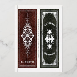 Tarjeta Festiva Con Relieve Metalizado Marcapáginas personalizado con nombre real en lámi