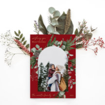 Marco Botánico de Invierno Rojo Dos Fotos Navidad