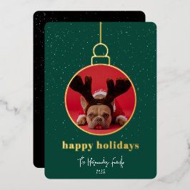 Tarjeta Festiva Con Relieve Metalizado Marco de foto ornamental