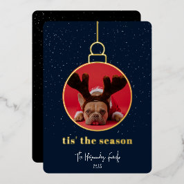 Tarjeta Festiva Con Relieve Metalizado Marco de foto ornamental