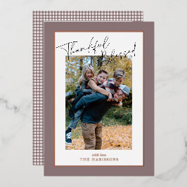 Tarjeta Festiva Con Relieve Metalizado Marco de Relieve metalizado de oro rosa Taupe Than