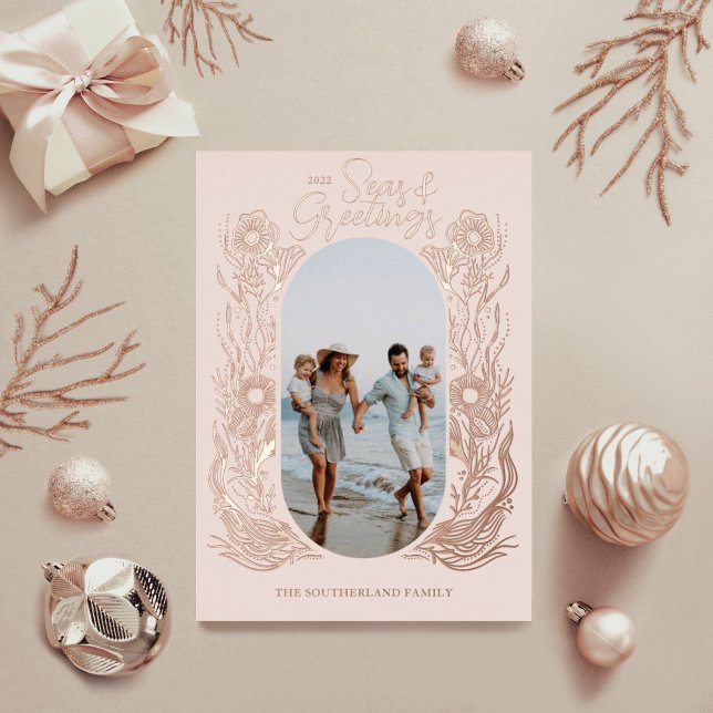 Tarjeta Festiva Con Relieve Metalizado Marcos de Fotos de Arquitectura de Vida Marina del (Subido por el creador)