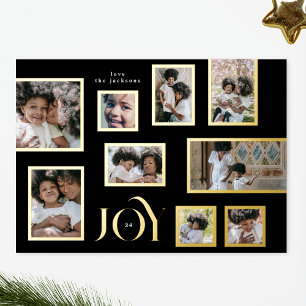 Tarjeta Festiva Con Relieve Metalizado Marcos para Fotografía Onyx 9 Collage Modernos JOY