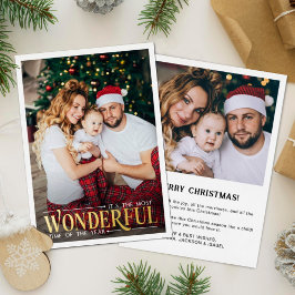 Tarjeta Festiva Con Relieve Metalizado Más maravilloso momento para fotografiar Navidades