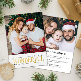 Tarjeta Festiva Con Relieve Metalizado Más maravilloso momento para fotografiar Navidades