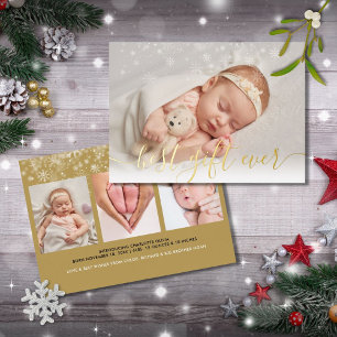 Tarjeta Festiva Con Relieve Metalizado Mejor regalo de todos los tiempos 4 fotos Navidad