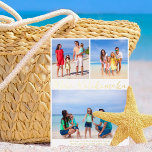 Tarjeta Festiva Con Relieve Metalizado Mele Kalikimaka Beach Collage de fotos Gold<br><div class="desc">personalizable de moda playa familia foto tarjeta de Navidades de Relieve metalizado dorado collage con tus fotos tropicales favoritas al sol. Añada 3 de sus recuerdos favoritos de sus vacaciones en la isla a la costa en la parte delantera y uno en la parte trasera. Una hermosa tarjeta de vacaciones...</div>