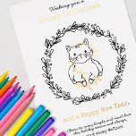 Tarjeta Festiva Con Relieve Metalizado Meowy Christmas Cat Tangled in Lights<br><div class="desc">Meowy Christmas Cat Tangled in Lights Foil Holiday Card features adorable line art drawing of a cute kitty cat tangled up in Christmas lights in a wreath of pretty winter leaves. Original art plus foil accents makes this card extra special. This unique art card makes the perfect lighthearted holiday card...</div>