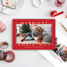 Merriest Modern Gold Text Red Photo