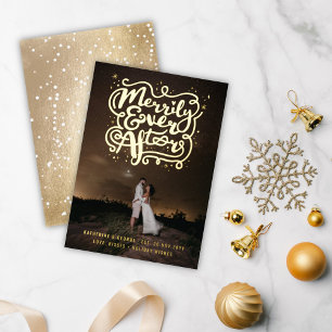Tarjeta Festiva Con Relieve Metalizado Merrily siempre después de Knot y Sparkles Photo B