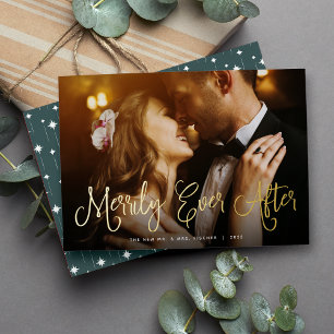 Tarjeta Festiva Con Relieve Metalizado Merrily siempre después de la nueva foto