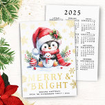 Tarjeta Festiva Con Relieve Metalizado Merry Bright Cute Penguin Navidades de Oro Rojo Bl<br><div class="desc">Crea una elegante tarjeta de Navidades personalizada con un diseño festivo que incluye un pingüino lindo en una vestimenta roja sentado con un muñeco de nieve entre la vegetación de las berry y los copos de nieve amarillo dorado y las estrellas. Este diseño está decorado con algunos elementos de Relieve...</div>