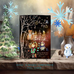 Tarjeta Festiva Con Relieve Metalizado Merry Christmas Winter Magic<br><div class="desc">Winter Magic y Merry Christmas Holiday card. El frente es un verdadero Relieve metalizado en los árboles y el texto. Compruebe los intervalos de tiempo que proporciona Zazzle. El fondo oscuro con tonos dorados y el rojo quemado es mejor para el Relieve metalizado para brillar. Hay una historia con una...</div>