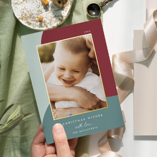 Tarjeta Festiva Con Relieve Metalizado Merry Shades Foto vertical