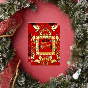 Tarjeta Festiva Con Relieve Metalizado Mikitiez gothmas lujo gemas diamante brillo navida
