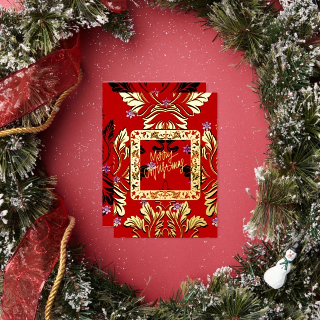 Tarjeta Festiva Con Relieve Metalizado Mikitiez gothmas luxury gems diamond glitter x'mas (in situ)