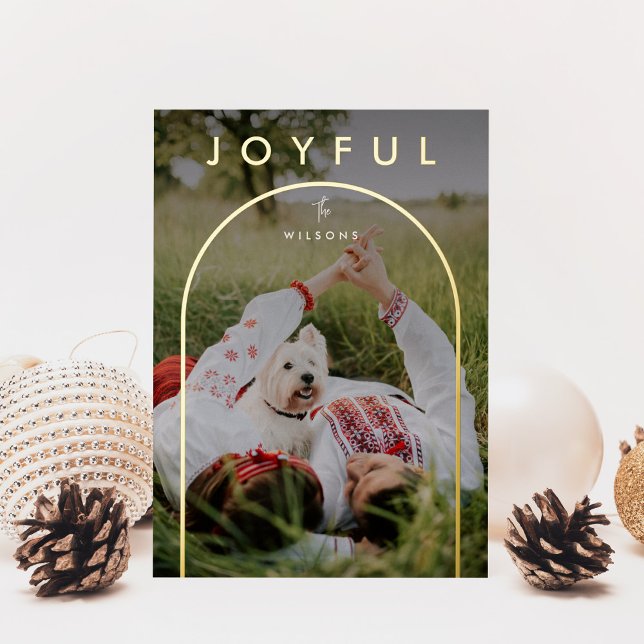 Tarjeta Festiva Con Relieve Metalizado Minimalist Modern Arch Full Photo Christmas (Subido por el creador)