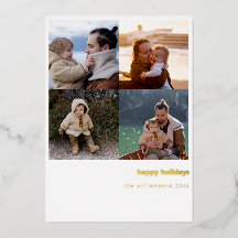 Minimalista Feliz Navidad Negrita 4 Photo Grid Gol