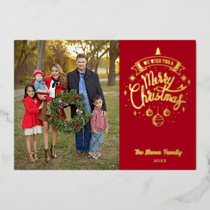 Tarjeta Festiva Con Relieve Metalizado Minimalistas Te Deseamos Una Feliz Navidad