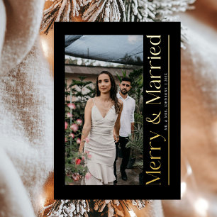 Tarjeta Festiva Con Relieve Metalizado Mínimo Navidades con mora y casados Foto recién ca