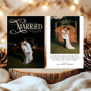 Tarjeta Festiva Con Relieve Metalizado Mínimo Primer Navidad Parejas Casadas 2 Fotos
