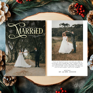 Tarjeta Festiva Con Relieve Metalizado Mínimo Primer Navidad Parejas Casadas 2 Fotos