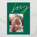 Tarjeta Festiva Con Relieve Metalizado moderado jolgorio de escritura 1 foto elegante<br><div class="desc">Guión mínimo moderno júbilo verde 1 foto tarjeta de vacaciones. Elegante diseño de Relieve metalizado dorado,  plateado y dorado rosa.</div>