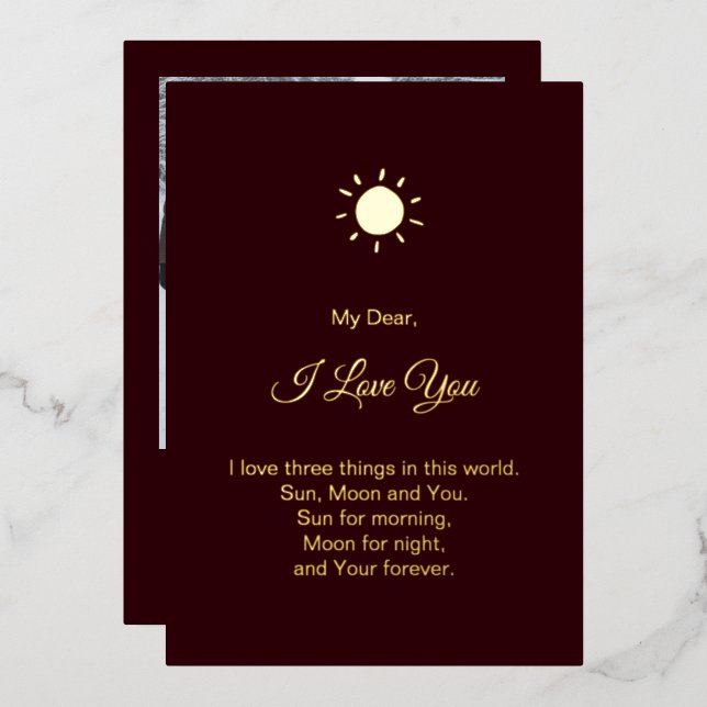 Tarjeta Festiva Con Relieve Metalizado Modern Happy Valentine's Day Photo (Anverso/Reverso)