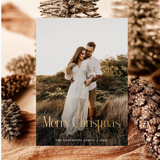 Tarjeta Festiva Con Relieve Metalizado Moderna familia navideña foto sartán (Subido por el creador)