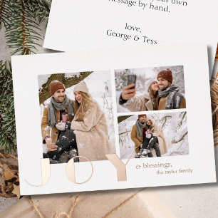 Tarjeta Festiva Con Relieve Metalizado moderna foto de Navidad minimalista simple de aleg