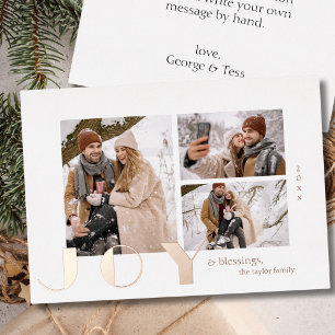 Tarjeta Festiva Con Relieve Metalizado moderna foto de Navidad minimalista simple de aleg