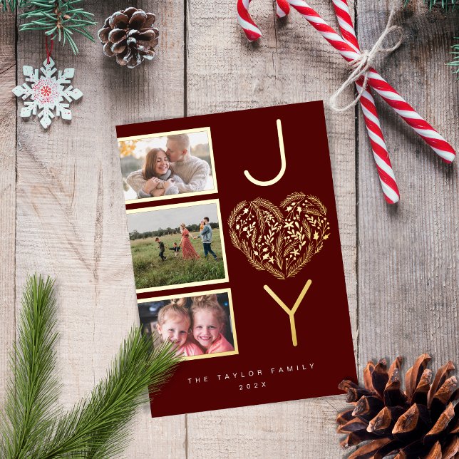 Tarjeta Festiva Con Relieve Metalizado Moderna foto de tres Navidades de júbilo rojo jovi (Subido por el creador)