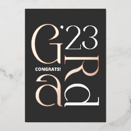 Tarjeta Festiva Con Relieve Metalizado Moderna graduación de foto de Relieve metalizado 2