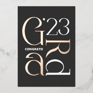 Tarjeta Festiva Con Relieve Metalizado Moderna graduación de foto de Relieve metalizado 2
