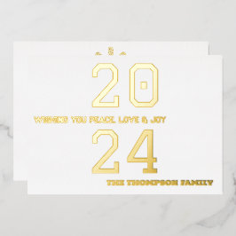 Tarjeta Festiva Con Relieve Metalizado Moderna minimalista elegante