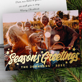 Tarjeta Festiva Con Relieve Metalizado Moderna, simple y lúgubre, felicitaciones, estrell