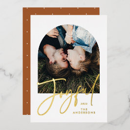 Tarjeta Festiva Con Relieve Metalizado Moderna y elegante tipografía de moda de 1 Relieve