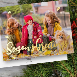 Tarjeta Festiva Con Relieve Metalizado Moderna y simple saludos lúdicos Fotos familiares