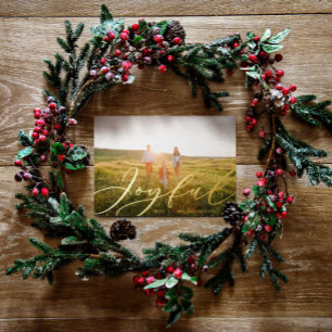 Tarjeta Festiva Con Relieve Metalizado Moderno follaje mínimo 1 guión fotográfico elegant