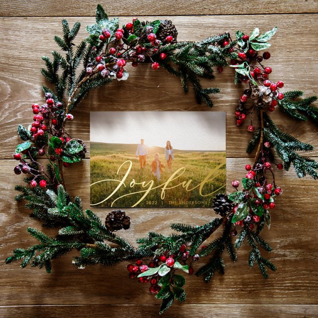 Tarjeta Festiva Con Relieve Metalizado Moderno follaje mínimo 1 guión fotográfico elegant (Subido por el creador)