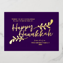 Moderno Hanukkah de 3 Fotos con Letra a Mano Feliz