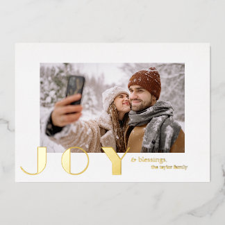 Tarjeta Festiva Con Relieve Metalizado moderno simple minimalista alegría Navidad foto do