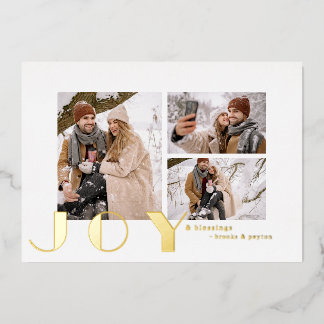 Tarjeta Festiva Con Relieve Metalizado moderno simple minimalista alegría Navidad foto do